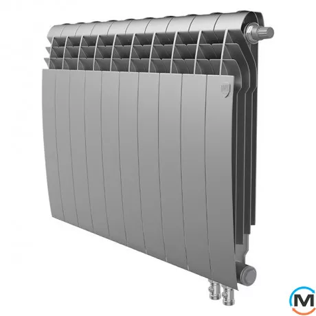 Радиатор Royal Thermo BiLiner 500 Silver Satin VR - 10 секций, Цвет: Серый, Межосевое расстояние (мм): 500, Кол-во секций: 10, фото 
