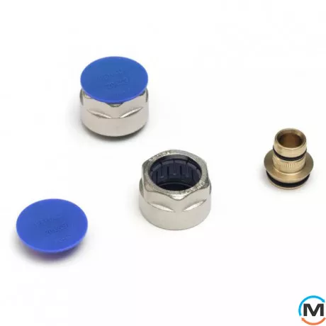 Резьбозатискне з'єднання Rehau Rautitan для труб flex/his/pink 16, Тип різьблення: Внутрішня, Діаметр різьблення: 3/4", Модифікація: для труб flex/his/pink 16, Діаметр (мм): 16, Робочий тиск (бар): 10, Матеріал: Латунь оцинкована, фото , зображення 2