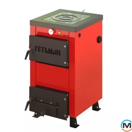 Котел твердопаливний Гетьман-15П кВт, Варіант: З плитою, Теплова потужність (кВт): 15, фото 