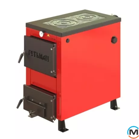 Котел твердопаливний Гетьман-17,5П кВт, Варіант: З плитою, Теплова потужність (кВт): 17.5, фото 