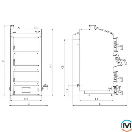 Твердопаливний котел Feniks серія N 50 кВт з автоматикою та вентилятором, Теплова потужність (кВт): 50, фото , зображення 4