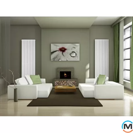 Радиатор Betatherm Blende 1 1400*394 (Белый RAL9016М, подк. №99), Цвет: Белый, Высота (мм): 1400, фото , изображение 3