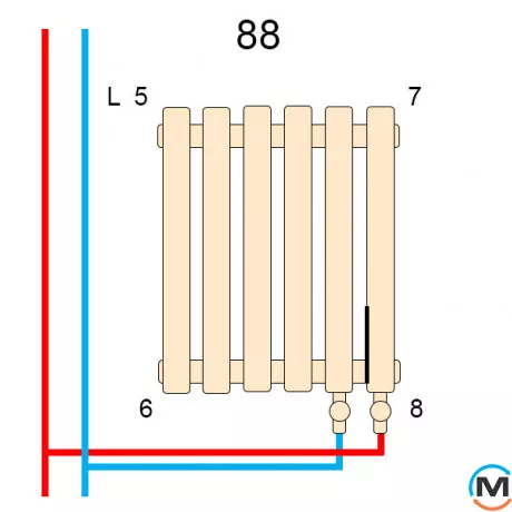 Радиатор Betatherm Quantum BQ 2 500*1005 (Белый Ral9016M подк. 88), Цвет: Белый, Кол-во секций: 25, фото , изображение 4