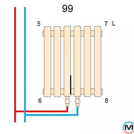 Радиатор Betatherm Blende 2 1600*394 (Черный RAL 9005M, подк. №99), Цвет: Черный, Высота (мм): 1600, фото , изображение 4