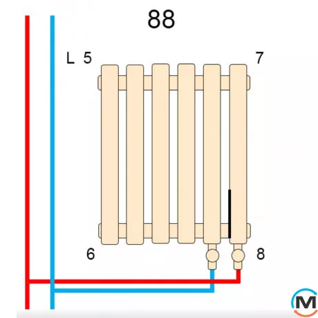 Радиатор Betatherm Praktikum PV 2050 500*995 (Белый Ral9016M подк. 88), Цвет: Белый, Кол-во секций: 26, фото , изображение 4