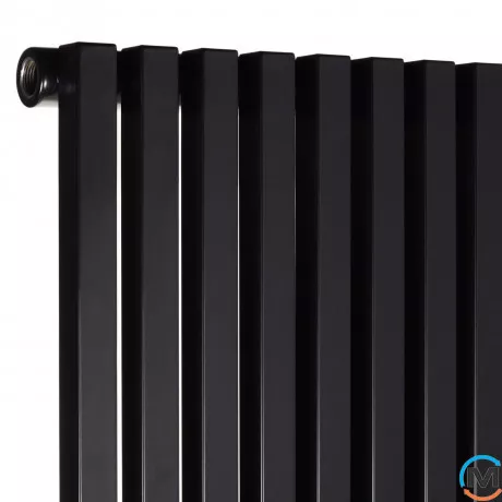 Радиатор Betatherm Quantum 1 1800*405 (Черный RAL 9005M, подк. №34), Подключение радиатора: Боковое, Цвет: Черный, Высота (мм): 1800, Глубина (мм): 60, Кол-во секций: 10, фото , изображение 2