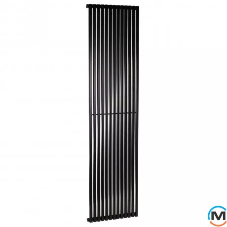 Радіатор Betatherm Quantum 1 2000*525 (Чорний RAL9005М, підк. №99), Підключення радіатора: Нижнє, Колір: Чорний, Висота (мм): 2000, Глибина (мм): 60, Кількість секцій: 13, фото 