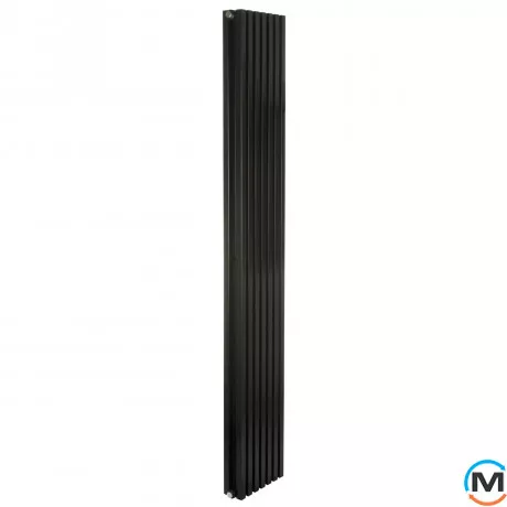 Радиатор Betatherm Quantum 2 1800*285 (Черный RAL 9005M, подк. №99), Подключение радиатора: Нижнее, Цвет: Черный, Высота (мм): 1800, Глубина (мм): 85, Кол-во секций: 7, фото 