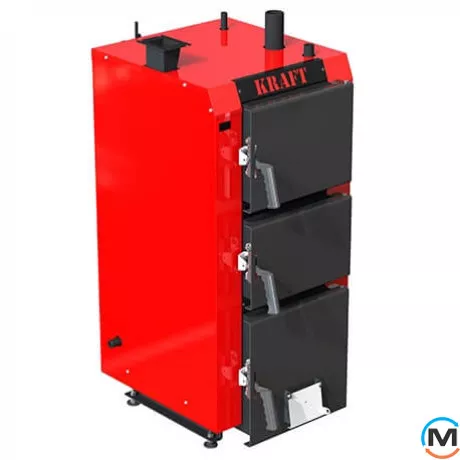 Котел тривалого горіння Kraft серія S 12 з ручним керуванням, Варіант: Без автоматики, Теплова потужність (кВт): 12, фото 