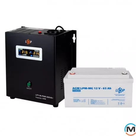 Комплект резервного живлення для котла LogicPower W500 + мультигелева батарея 900 Ватт, фото 