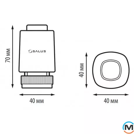 Термопривод нормально – открытый Salus M30x1,5 24V T30NO 24V, фото , изображение 2