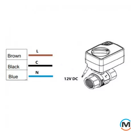 Кран з електроприводом Mastino 12В 3/4", Діаметр різьблення: 3/4", Електроживлення: 12 V, фото , зображення 2