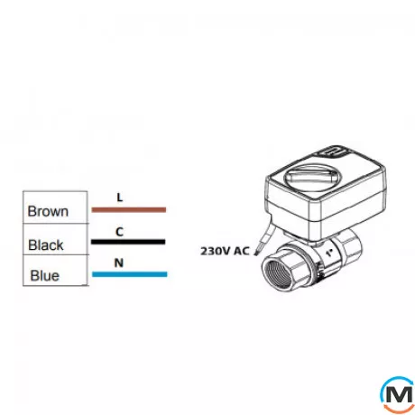 Кран з електроприводом Mastino 220В 1/2", Діаметр різьблення: 1/2", Електроживлення: 220 V, фото , зображення 2