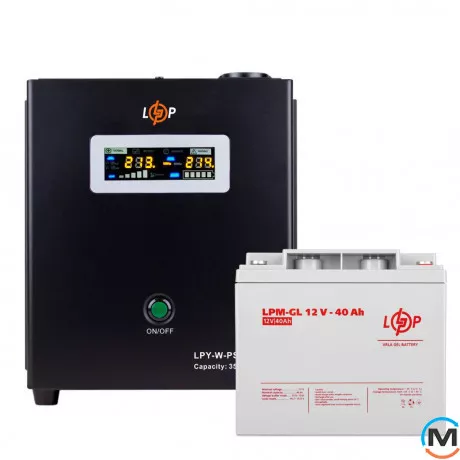 Комплект резервного живлення для котла LogicPower ДБЖ + гелева батарея (UPS W500 + АКБ GL 520W), фото , зображення 3