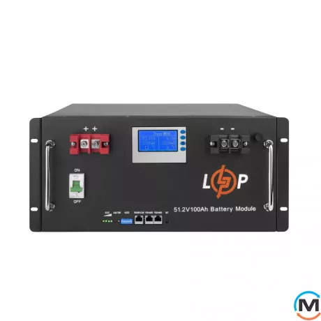 Акумулятор LogicPower LiFePO4 48V (51,2V) – 100 Ah (5120Wh) (Smart BMS 100A) з LCD RM, фото 