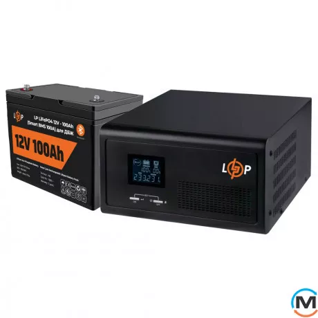 Комплект резервного живлення для котла LogicPower ДБЖ + літієва LiFePO4 батарея (UPS 1000VA + АКБ LiFePO4 2944W), фото 