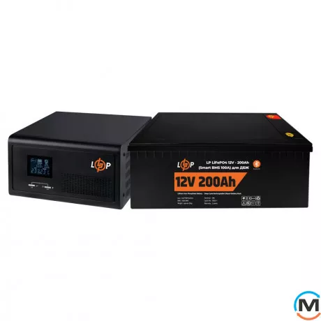 Комплект резервного питания для котла LogicPower ИБП + литиевая LiFePO4 батарея (UPS 430VA + АКБ LiFePO4 2560W), фото 