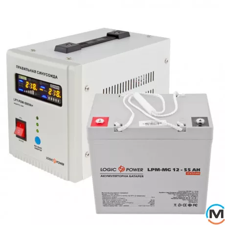 Комплект резервного живлення для котла LogicPower ДБЖ + мультигелева батарея (UPS 500 + АКБ MG 720W), фото , зображення 2