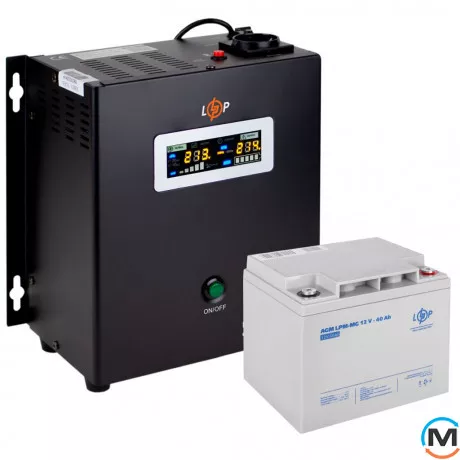 Комплект резервного живлення для котла LogicPower ДБЖ + мультигелева батарея (UPS W500 + АКБ MG 520W), фото , зображення 2