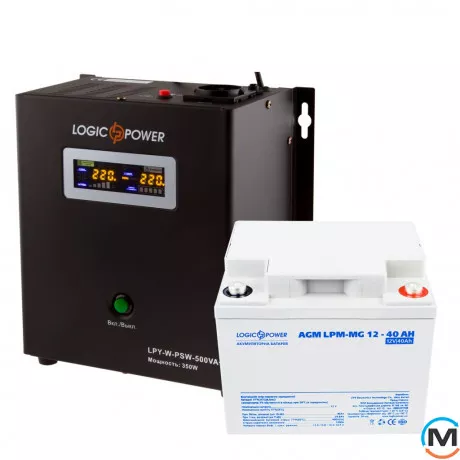Комплект резервного живлення для котла LogicPower ДБЖ + мультигелева батарея (UPS W500 + АКБ MG 520W), фото , зображення 3