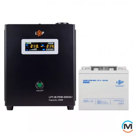 Комплект резервного живлення для котла LogicPower ДБЖ + мультигелева батарея (UPS W500 + АКБ MG 520W), фото 