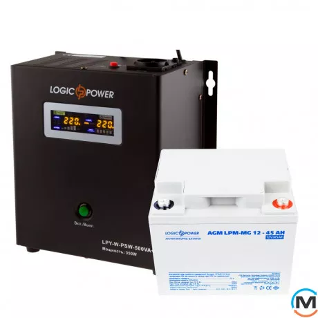 Комплект резервного живлення для котла LogicPower ДБЖ + мультигелева батарея (UPS W500 + АКБ MG 590W), фото , зображення 3