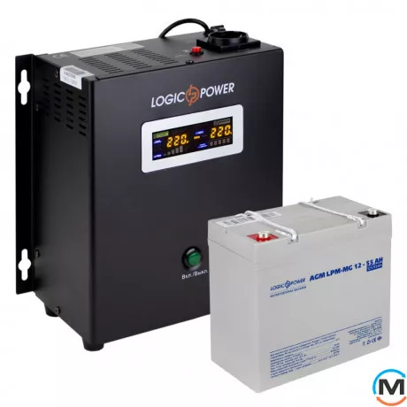Комплект резервного живлення для котла LogicPower ДБЖ + мультигелева батарея (UPS W500 + АКБ MG 720W), фото , зображення 2