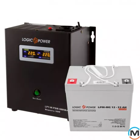 Комплект резервного живлення для котла LogicPower ДБЖ + мультигелева батарея (UPS W500 + АКБ MG 720W), фото , зображення 3