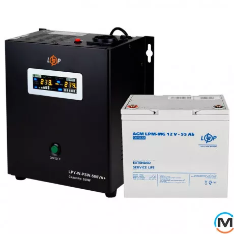 Комплект резервного живлення для котла LogicPower ДБЖ + мультигелева батарея (UPS W500 + АКБ MG 720W), фото 