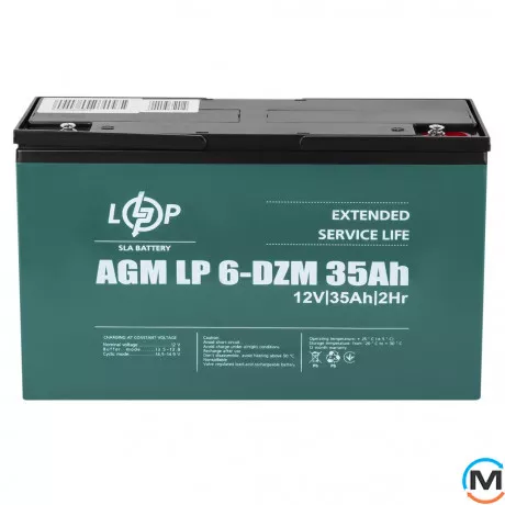 Тяговий свинцево-кислотний Акумулятор LogicPower 6-DZM-35 Ah, Ємність, Ah: 35, Номінальна напруга АКБ, V: 12, фото , зображення 4