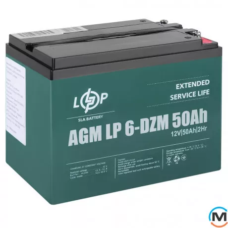 Тяговый свинцово-кислотный Аккумулятор LogicPower 6-DZM-50 Ah, Емкость, Ah: 50, Номинальное напряжение АКБ, V: 12, фото , изображение 3