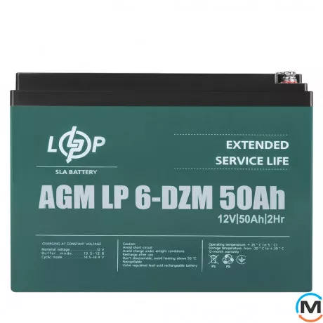 Тяговый свинцово-кислотный Аккумулятор LogicPower 6-DZM-50 Ah, Емкость, Ah: 50, Номинальное напряжение АКБ, V: 12, фото , изображение 4