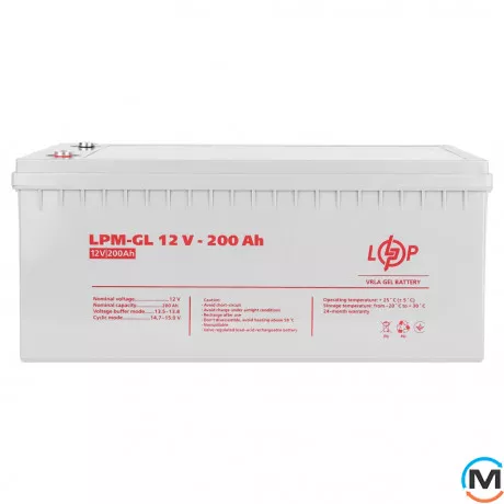 Акумулятор LogicPower гелевий LPM-GL 12V - 200 Ah, фото , зображення 2 Акумулятор LogicPower гелевий LPM-GL 12V - 200 Ah, фото , зображення 2