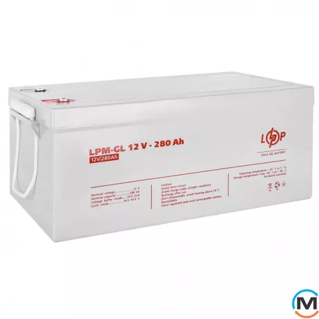 Акумулятор LogicPower гелевий LPM-GL 12V - 280 Ah, Ємність, Ah: 280, Номінальна напруга АКБ, V: 12, фото , зображення 2