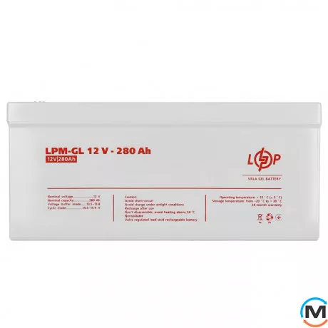 Акумулятор LogicPower гелевий LPM-GL 12V - 280 Ah, Ємність, Ah: 280, Номінальна напруга АКБ, V: 12, фото , зображення 3