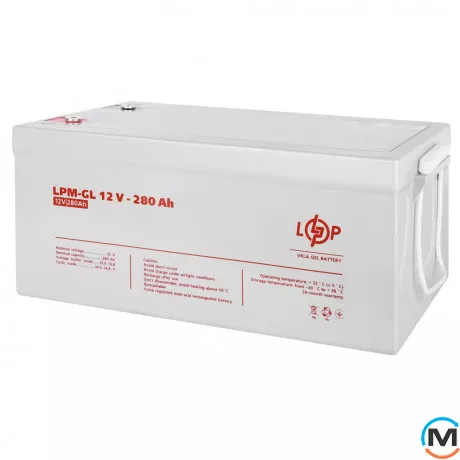 Акумулятор LogicPower гелевий LPM-GL 12V - 280 Ah, Ємність, Ah: 280, Номінальна напруга АКБ, V: 12, фото 