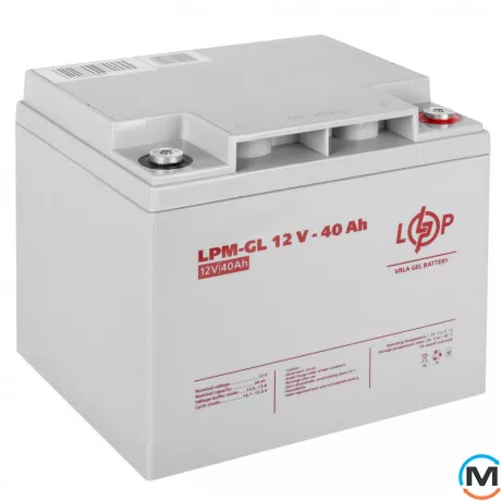 Акумулятор LogicPower гелевий LPM-GL 12V - 40 Ah, Ємність, Ah: 40, Номінальна напруга АКБ, V: 12, фото , зображення 2