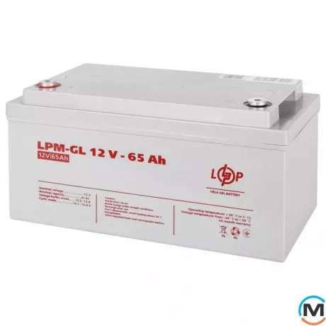 Акумулятор LogicPower гелевий LPM-GL 12V - 65 Ah, Ємність, Ah: 65, Номінальна напруга АКБ, V: 12, фото 