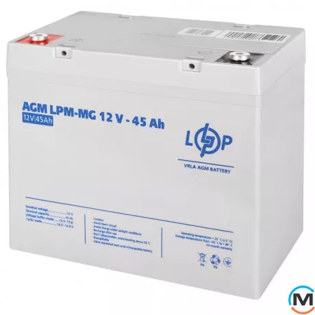 Аккумулятор LogicPower мультигелевый LPM-MG 12V - 45 Ah, Емкость, Ah: 45, Номинальное напряжение АКБ, V: 12, фото 
