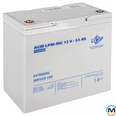 Аккумулятор LogicPower мультигелевый LPM-MG 12V - 55 Ah, Емкость, Ah: 55, Номинальное напряжение АКБ, V: 12, фото , изображение 2
