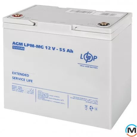 Аккумулятор LogicPower мультигелевый LPM-MG 12V - 55 Ah, Емкость, Ah: 55, Номинальное напряжение АКБ, V: 12, фото 
