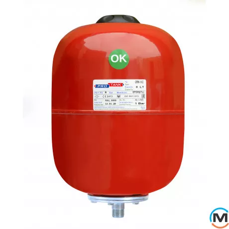 Бак розширювальний ProTank PT 18 C 10 бар, Об'єм (л): 18, Виконання: Вертикальний, Варіант: Без манометром, Макс. Тиск (бар): 10, фото 