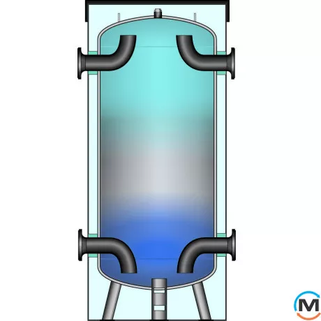 Акумулятор холоду Meibes KWP 300, Обсяг (л): 300, Кількість змійовиків: Ні, Товщина ізоляції (мм): 25, фото 