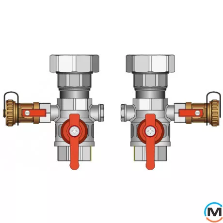 Комплект відсічної арматури Meibes для підключення котельного контуру, фото 