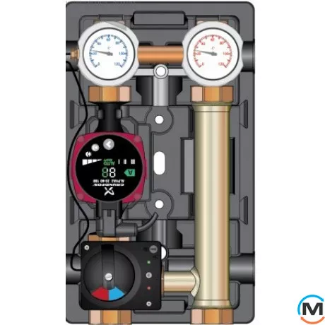 Насосна група Meides D-MTVE 1" з насосом Grundfos Alfa 2L 25-60, фото 