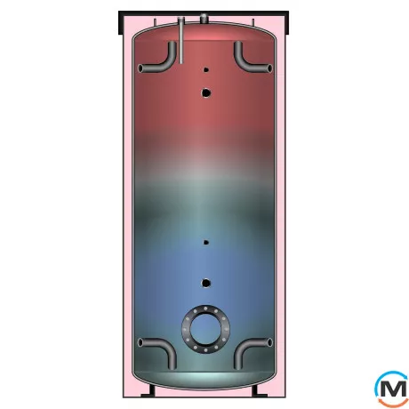 Meibes PSB 2000 бак ГВС без змеевиков со съемной теплоизоляцией, Объем (л): 2000, Исполнение: Вертикальный, Количество змеевиков: Нет, фото 
