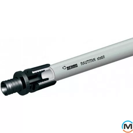 Універсальна труба Rehau Rautitan stabil 20х2,9 мм, Тип труби: З алюмінієм, Призначення труб: Универсальная, Діаметр (мм): 20, Робочий тиск (бар): 10, Матеріал: Пошитий поліетилен Pex-a, фото 