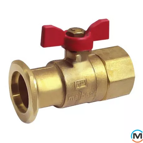 Запірний кульовий кран із фланцем та зворотним клапаном FL xВР 1” (Ду 25 мм) під гайку НГ 11/2”, фото 