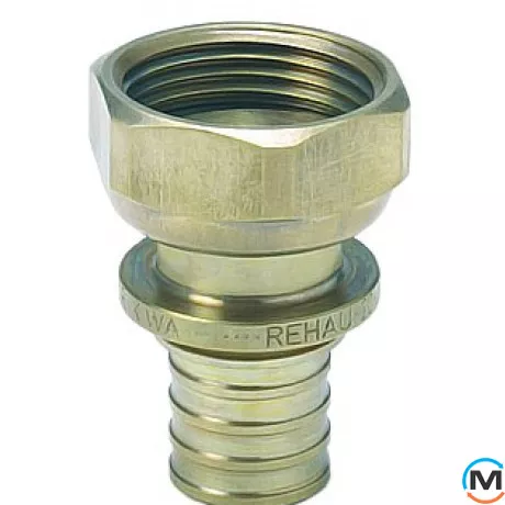 Перехідник Rehau Rautherm S з накидною гайкою 10-G 3/4", Діаметр різьблення: 3/4", Діаметр (мм): 10, Матеріал: Латунь оцинкована, фото 