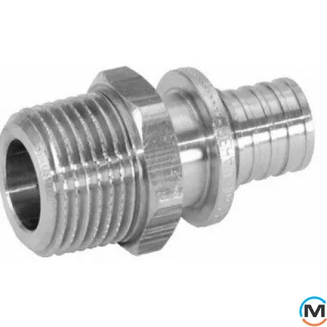 Переходник Rehau Rautherm S с наружной резьбой 17-R 1/2 "-L15, Диаметр резьбы: 1/2", Диаметр (мм): 17, Материал: Латунь оцинкованная, фото 